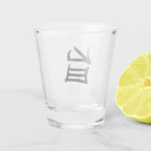 Kanji Leckeres Schwarz-Schuss-Glas Schnapsglas (Rückseite)