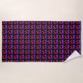 Kanji Leckeres schwarzes Badetuch (Vorderseite)