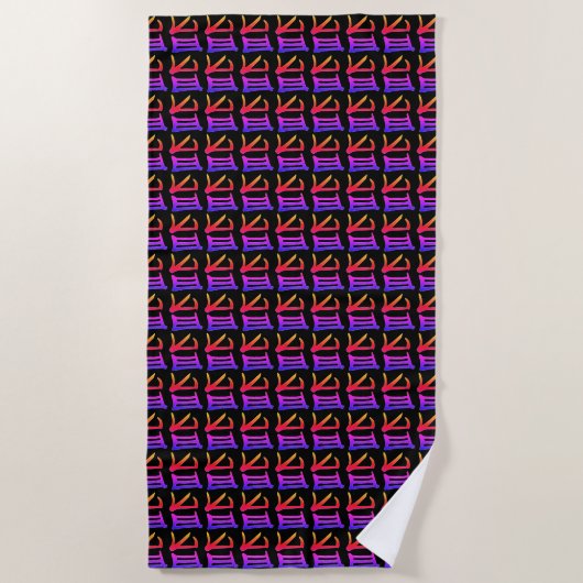 Kanji Leckeres schwarzes Badetuch (Vorderseite)