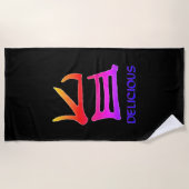 Kanji Leckeres schwarzes Badetuch (Vorderseite)