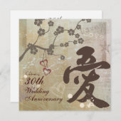 Kanji Liebe Design Jubiläum Party Einladung (Vorne/Hinten)