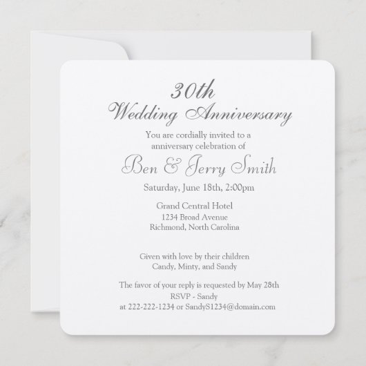 Kanji Liebe Design Jubiläum Party Einladung (Rückseite)