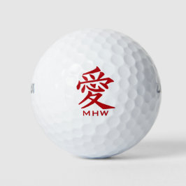 Kanji Liebe kundenspezifische Monogramm-Golfbälle Golfball