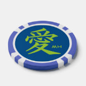 Kanji Liebe kundenspezifische Monogramm- und Poker Pokerchips (Einzeln)