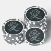 Kanji Liebe kundenspezifische Monogramm- und Poker Pokerchips (Stapel)