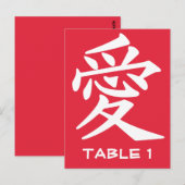 Kanji-Liebe Postkarte (Vorne/Hinten)