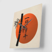 Kanji Matchless Krieger Quadratische Wanduhr (Winkel)