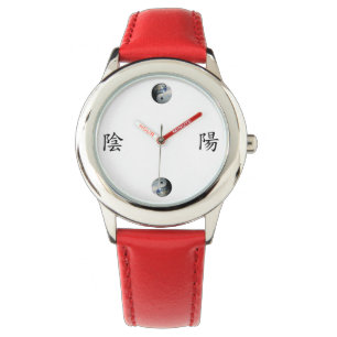 Kanji mit Erde u. Himmel Yin Yang Armbanduhr