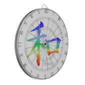 Kanji Peace Symbol in Chakra Colors Dartscheibe (Vorderseite Links)