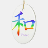 Kanji Peace Symbol in Chakra Colors Keramikornament (Links)