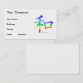 Kanji Peace Symbol in Chakra Colors Visitenkarte (Vorne/Hinten)