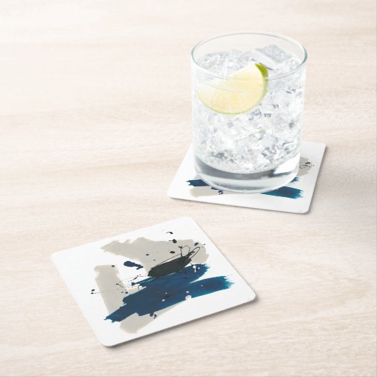 Kanji Rechteckiger Pappuntersetzer (Vor Ort)