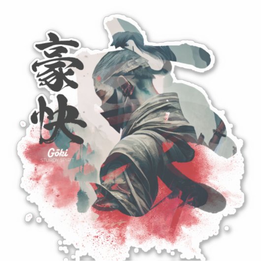 Kanji Samurai Goki Sticker (Vorderseite)