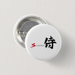 Kanji Samurai Japanische Kalligrafie Button