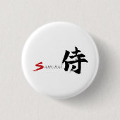 Kanji Samurai Japanische Kalligrafie Button (Vorderseite)