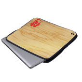 [Kanji] Samurai-Signaturformat mit rotem Buchstabe Laptopschutzhülle (Vorne Knopf)