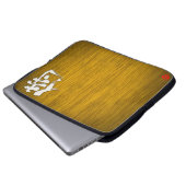 [Kanji] Samurai-Signaturformat mit weißem Buchstab Laptopschutzhülle (Vorne Knopf)