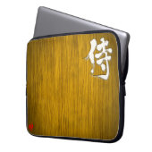 [Kanji] Samurai-Signaturformat mit weißem Buchstab Laptopschutzhülle (Vorderseite Links)