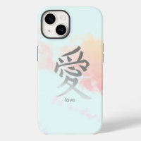 KANJI-SYMBOL FÜR DIE LIEBE SKY UND SCHLIESSEN IPHO