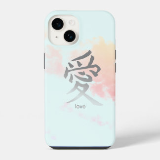 KANJI-SYMBOL FÜR LIEBE HIMMEL UND WOLKEN IPHONE-HÜ iPhone 14 HÜLLE