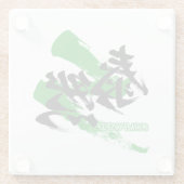 Kanji Taizen/ruhige japanische Kalligrafie Glasuntersetzer (Rückseite)