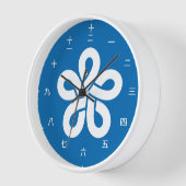 Kanji Uhr mit der Fahne von Fukuoka, Japan (Winkel)