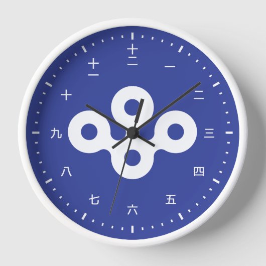 Kanji-Uhr mit der Flagge Osakas Japan Uhr (Vorderseite)