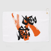 Kanji Yumo/Bravery Japanese Calligraphy Golfhandtuch (Horizontal)