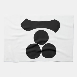 Kanji-Ziffer eins und drei Sterne Handtuch