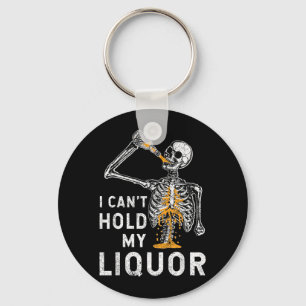 Kann Alkohol nicht halten Lustiges Halloween-Skele Schlüsselanhänger