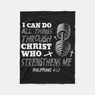 Kann alle Dinge Christliche Jesus Bodybuilding Wei Fleecedecke