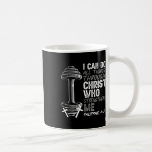 Kann alle Dinge Christliche Jesus Bodybuilding Wei Kaffeetasse