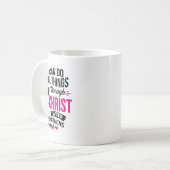 Kann alles durch den Christ Brustkrebs Awa tun Kaffeetasse (Vorderseite Links)
