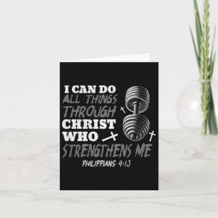Kann alles tun Christlich Jesus Bodybuilding Wei Karte
