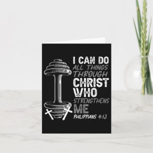 Kann alles tun Christlich Jesus Bodybuilding Wei Karte