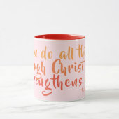 Kann alles tun, Rosa-Schrift-Tasse Tasse (Zentrum)