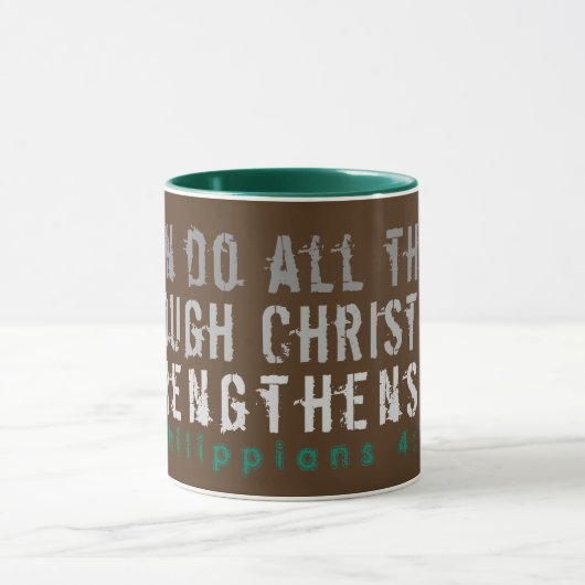 Kann alles tun Scripture Tasse Brown (Zentrum)