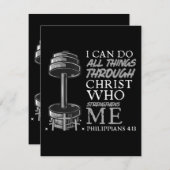 Kann alles tun, was Weightlifter Gym Christliche B Begleitkarte (Vorne/Hinten)