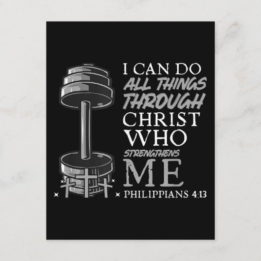 Kann alles tun, was Weightlifter Gym Christliche B Begleitkarte (Vorderseite)