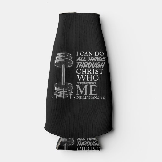 Kann alles tun, was Weightlifter Gym Christliche B Flaschenkühler (Vorderseite)