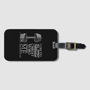 Kann alles tun, was Weightlifter Gym Christliche B Gepäckanhänger