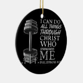 Kann alles tun, was Weightlifter Gym Christliche B Keramik Ornament (Rechts)
