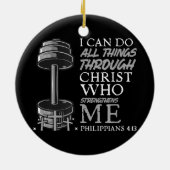 Kann alles tun, was Weightlifter Gym Christliche B Keramik Ornament (Hinten)