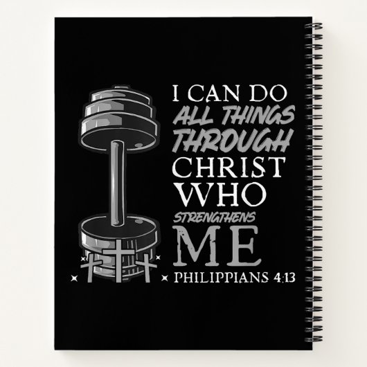 Kann alles tun, was Weightlifter Gym Christliche B Notizblock (Rückseite)