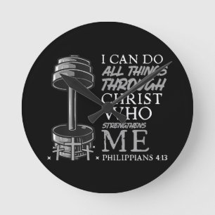 Kann alles tun, was Weightlifter Gym Christliche B Runde Wanduhr