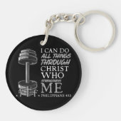 Kann alles tun, was Weightlifter Gym Christliche B Schlüsselanhänger (Rückseite)