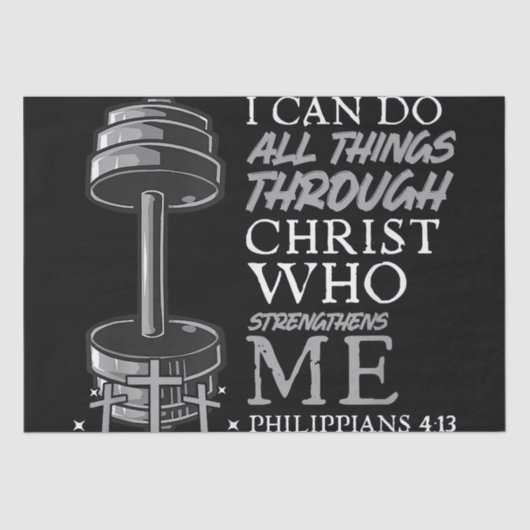 Kann alles tun, was Weightlifter Gym Christliche B Seidenpapier (Vorderseite)