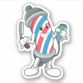Kann als Friseur mit Razor Aufkleber (Vorderseite)