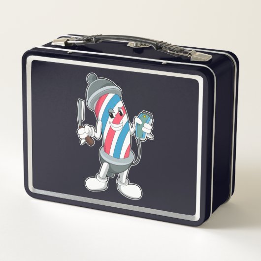 Kann als Friseur mit Razor Metall Brotdose (Rückseite)