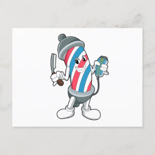 Kann als Friseur mit Razor Postkarte